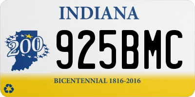 IN license plate 925BMC