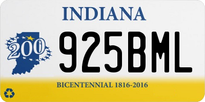 IN license plate 925BML
