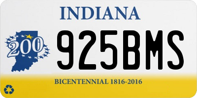 IN license plate 925BMS