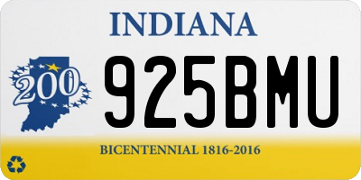 IN license plate 925BMU