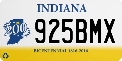 IN license plate 925BMX