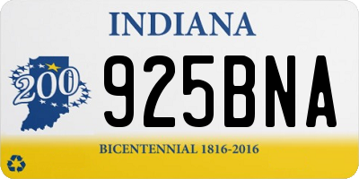 IN license plate 925BNA