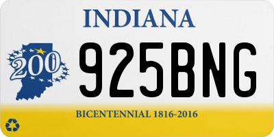 IN license plate 925BNG