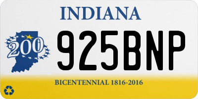 IN license plate 925BNP