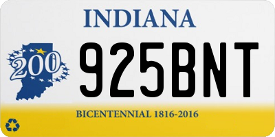 IN license plate 925BNT