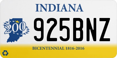 IN license plate 925BNZ