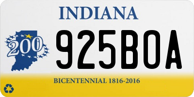 IN license plate 925BOA