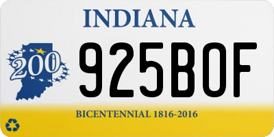 IN license plate 925BOF