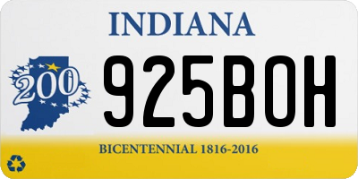 IN license plate 925BOH