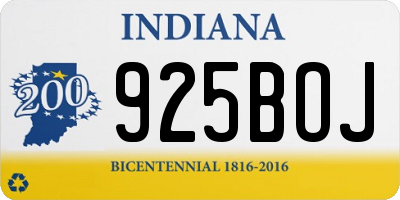 IN license plate 925BOJ
