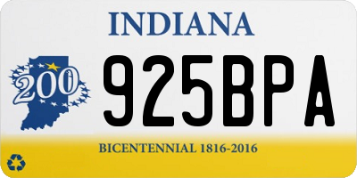 IN license plate 925BPA