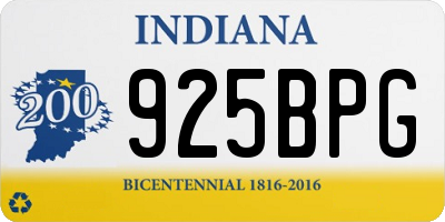 IN license plate 925BPG