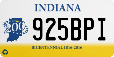 IN license plate 925BPI