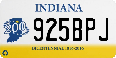 IN license plate 925BPJ