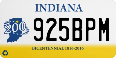 IN license plate 925BPM