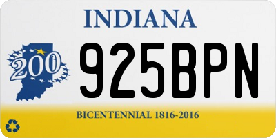 IN license plate 925BPN