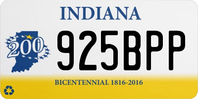 IN license plate 925BPP