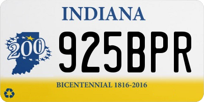 IN license plate 925BPR