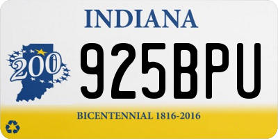 IN license plate 925BPU