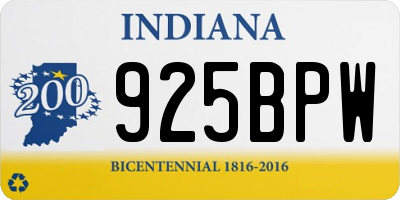 IN license plate 925BPW