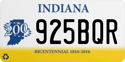 IN license plate 925BQR