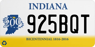 IN license plate 925BQT