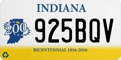 IN license plate 925BQV