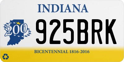 IN license plate 925BRK