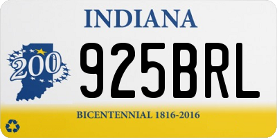 IN license plate 925BRL