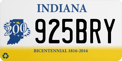 IN license plate 925BRY