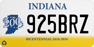 IN license plate 925BRZ