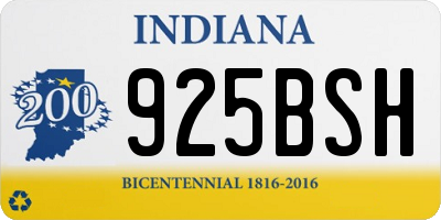 IN license plate 925BSH