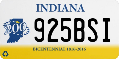 IN license plate 925BSI