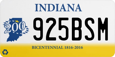 IN license plate 925BSM