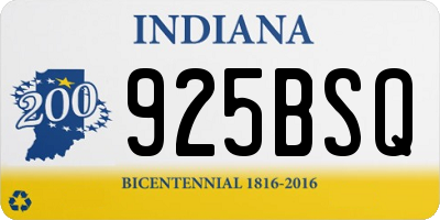 IN license plate 925BSQ