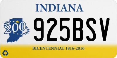 IN license plate 925BSV