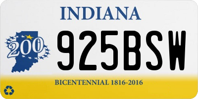 IN license plate 925BSW