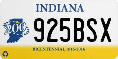 IN license plate 925BSX