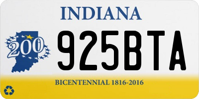 IN license plate 925BTA