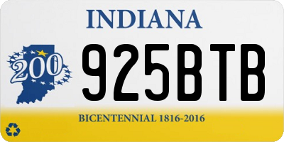 IN license plate 925BTB