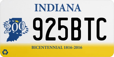 IN license plate 925BTC