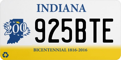 IN license plate 925BTE