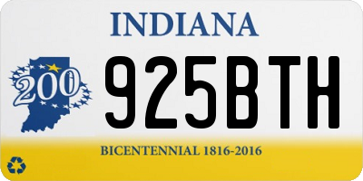 IN license plate 925BTH