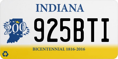 IN license plate 925BTI