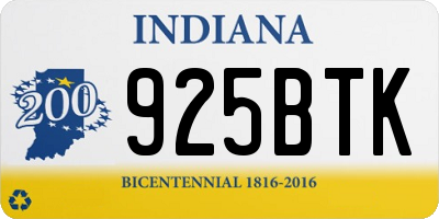 IN license plate 925BTK