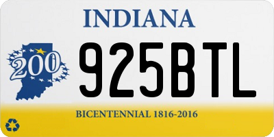 IN license plate 925BTL