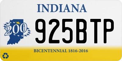 IN license plate 925BTP