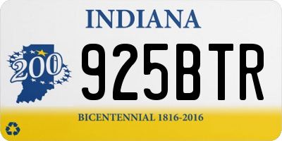 IN license plate 925BTR