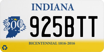 IN license plate 925BTT