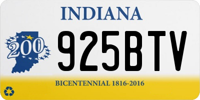 IN license plate 925BTV
